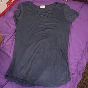Blue strappy T-shirt